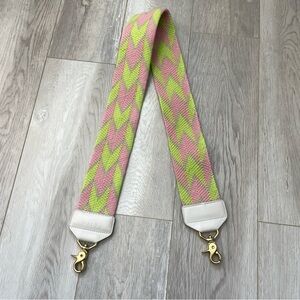 Salt Bag Strap avery chevron print womens Green Pink handwoven handbag colorful